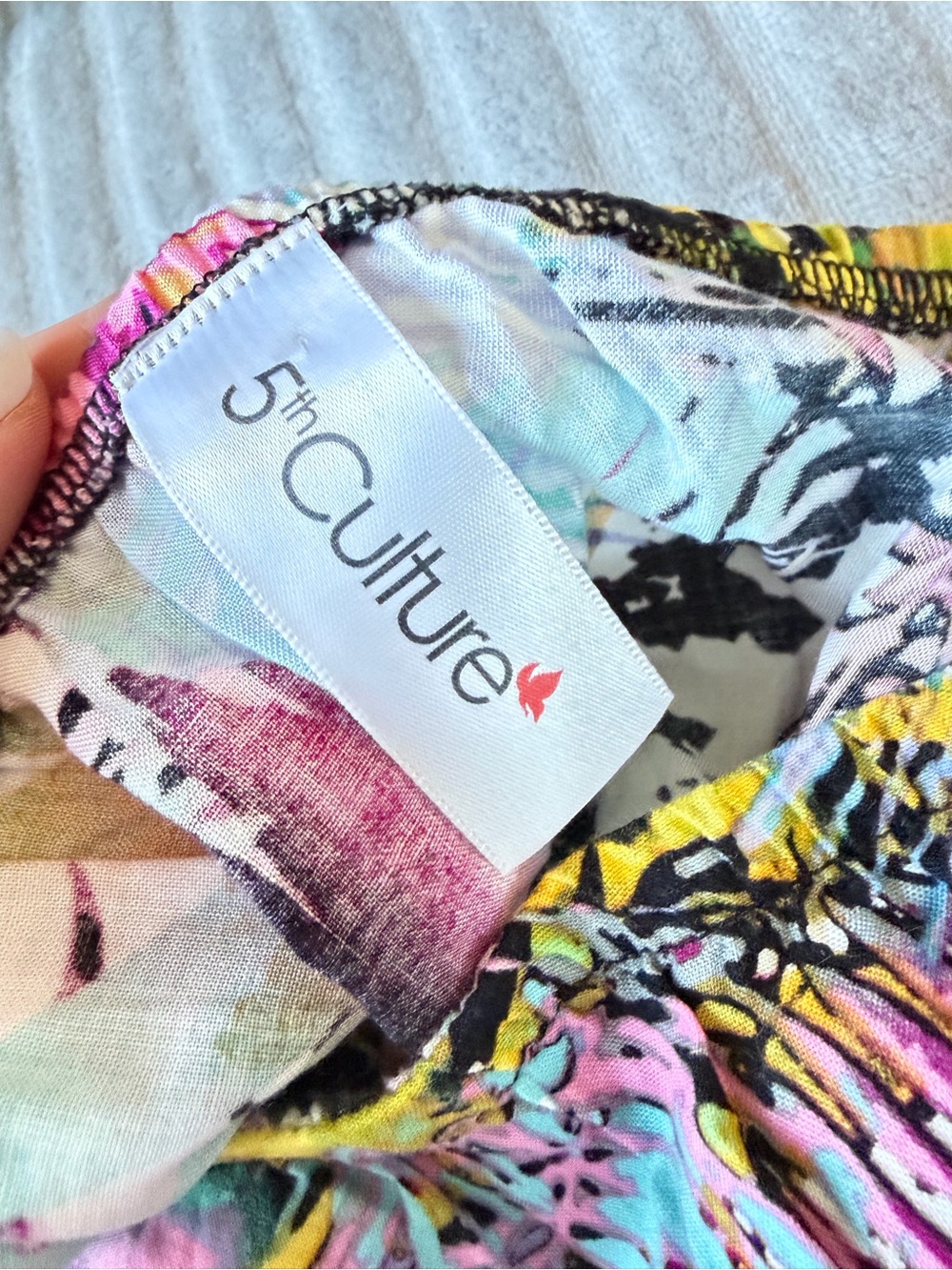 5th Culture Tropical Off Shoulder Ruffle Mini Dress Medium - Picture 6 of 7